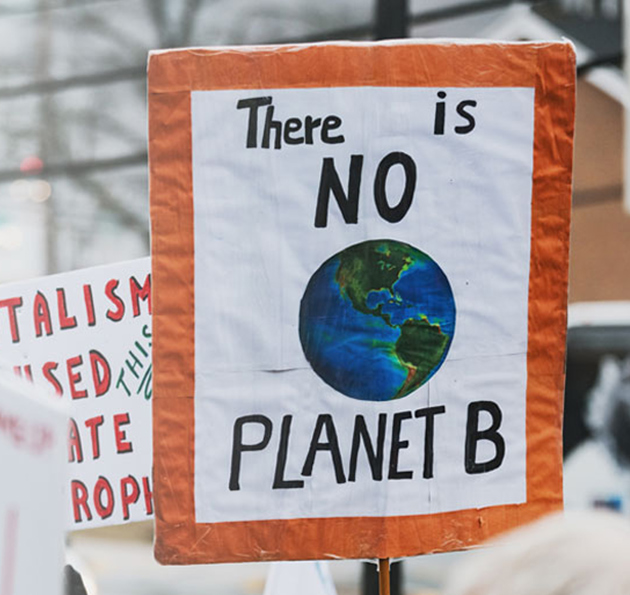 There is no planet B sign at climate change protest